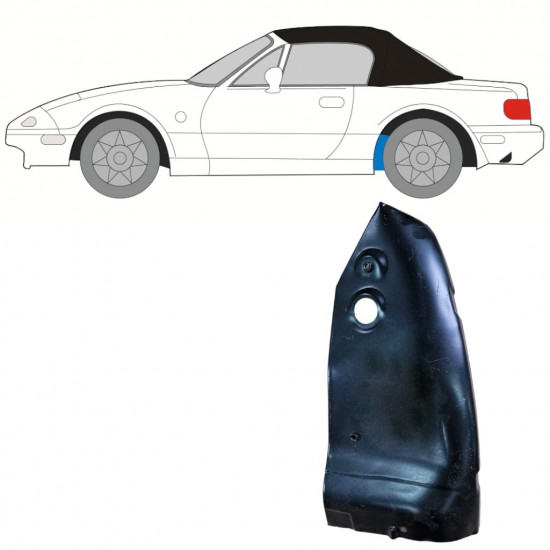 Reperaturka nadkola tylnego wewnętrzna do Mazda MX-5 1989-1998 / Lewa 11888