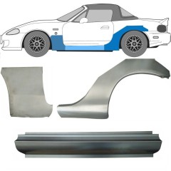 Reperaturka progu + błotnika przedniego + błotnika tylnego do Mazda MX-5 1998-2005 NB / Lewa / Zestaw 11151