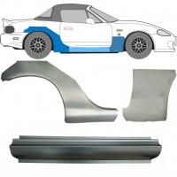 Reperaturka progu + błotnika przedniego + błotnika tylnego do Mazda MX-5 1998-2005 NB / Prawa / Zestaw 11150