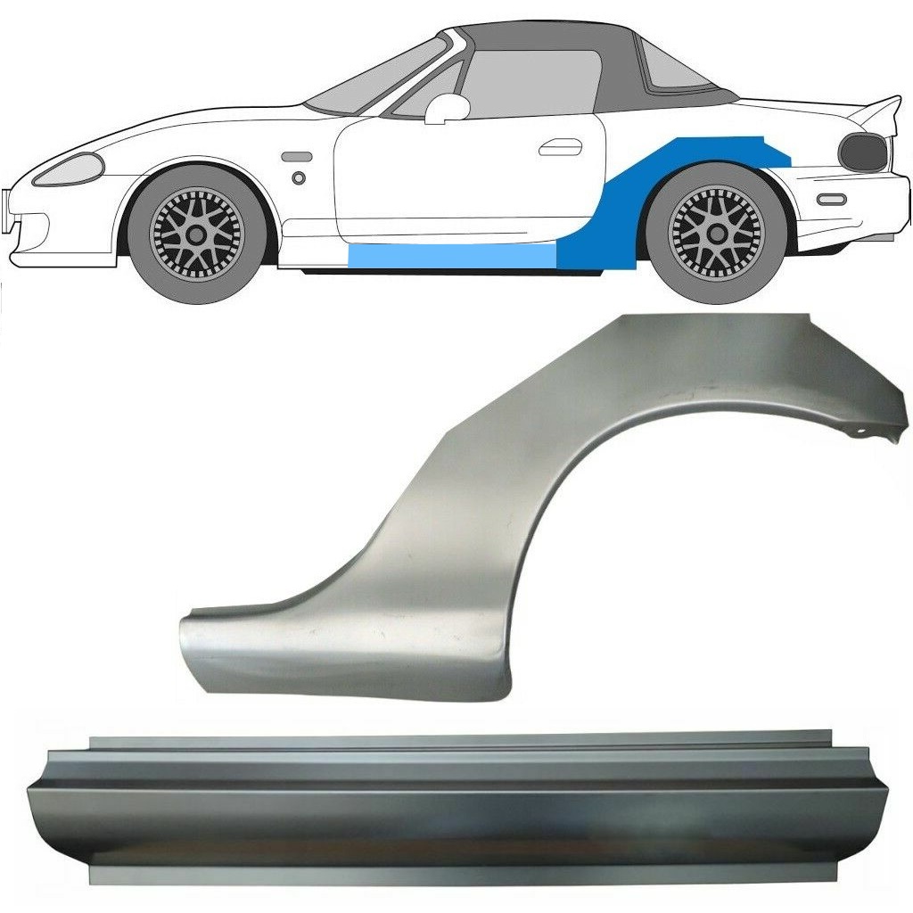 Reperaturka Progu + Błotnika Tylnego Do Mazda Mx-5 1998-2005 Nb / Lewa / Zestaw 10274