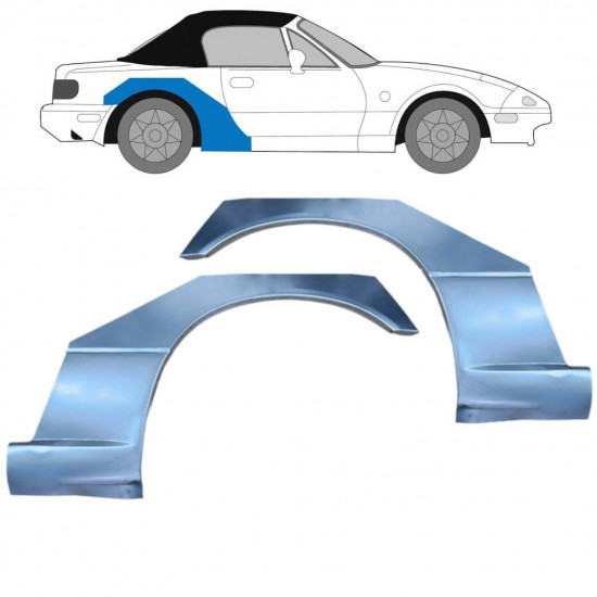 Reperaturka błotnika tylnego do Mazda MX-5 1989-1998 / Lewa+Prawa / Zestaw 9609