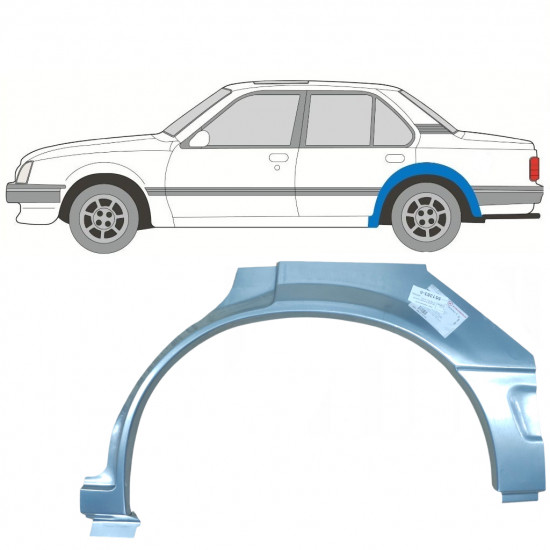 OPEL ASCONA C / VAUXHALL CAVALIER 1981-1988 5 DRZWIOWY REPERATURKA BŁOTNIKA TYLNEGO / LEWA STRONA