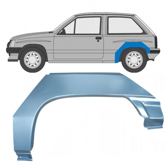 Reperaturka błotnika tylnego do Opel Corsa A 1982-1993 / Lewa 7702