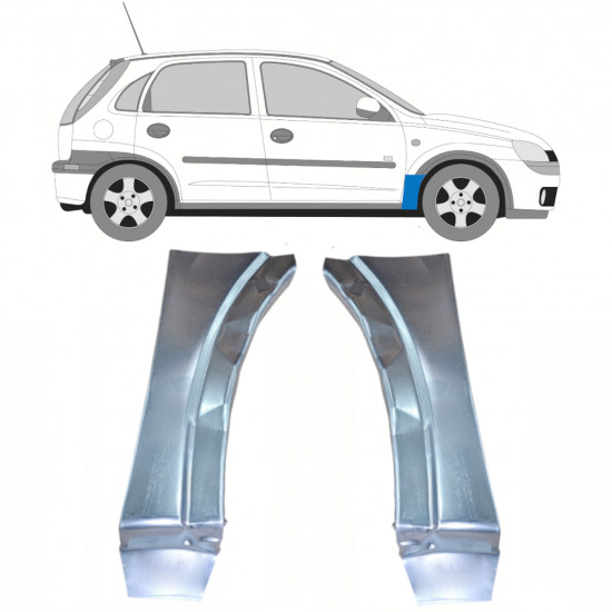 Reperaturka błotnika przedniego do Opel Corsa 2000-2010 / Lewa+Prawa / Zestaw 10180