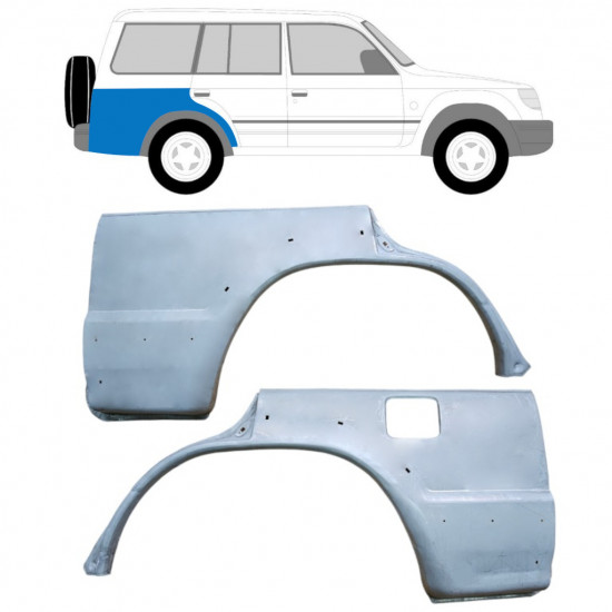 Reperaturka błotnika tylnego do Mitsubishi Pajero 1991-1999 / Lewa+Prawa / Zestaw 10402