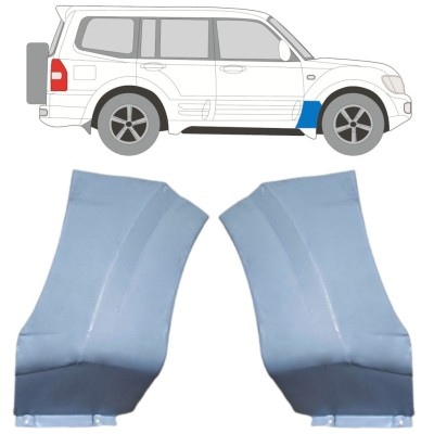 Reperaturka błotnika przedniego do Mitsubishi Pajero 1999-2006 / Lewa+Prawa / Zestaw 16903
