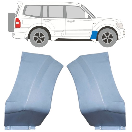 Reperaturka błotnika przedniego do Mitsubishi Pajero 1999-2006 / Lewa+Prawa / Zestaw 16903