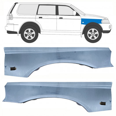 Reperaturka błotnika przedniego do Mitsubishi Pajero Sport 1996-2008 / Lewa+Prawa / Zestaw 10104