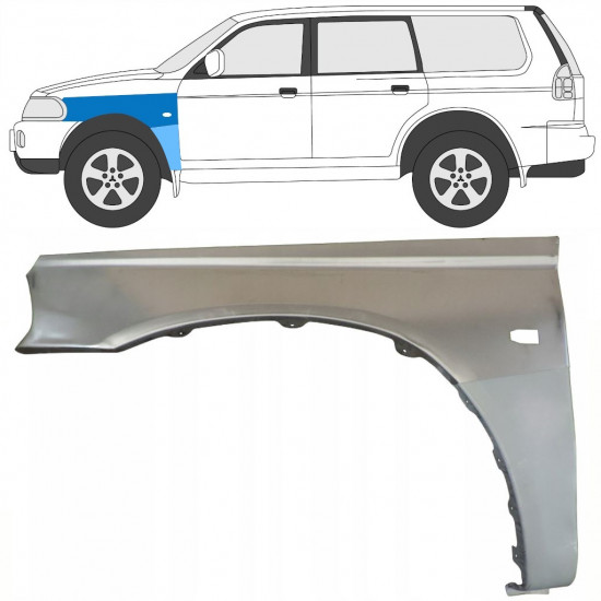 MITSUBISHI PAJERO SPORT 1996-2008 REPERATURKA BŁOTNIKA PRZEDNIEGO / LEWA STRONA