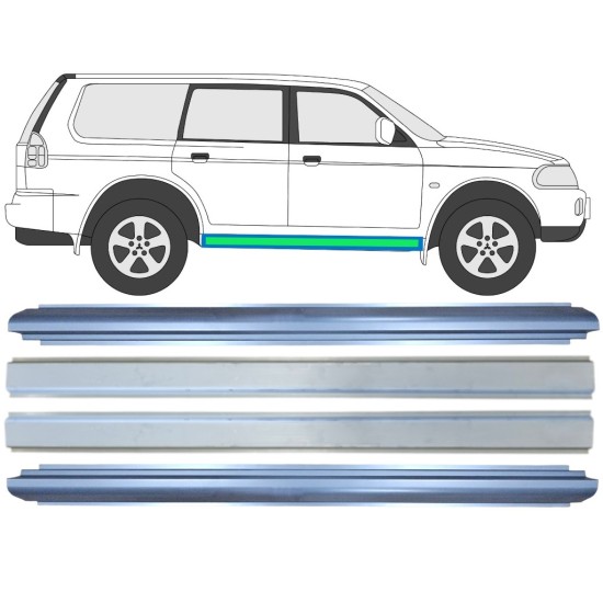 Reperaturka progu wewnętrzna + zewnętrzna do Mitsubishi Pajero Sport 1996-2008 / Lewa+Prawa / Zestaw 14874 Reperaturka progu wewnętrzna + zewnętrzna do Mitsubishi Pajero Sport 1996-2008 / Lewa+Prawa / Zestaw 14874