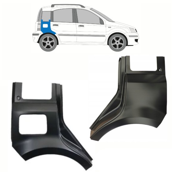 Reperaturka błotnika tylnego do Fiat Panda 2003-2012 / Lewa+Prawa / Zestaw 10753