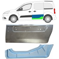 Reperaturka drzwi przesuwnych wewnętrzna + zewnętrzna do Citroen Berlingo 2008-2018 / Lewa 17087