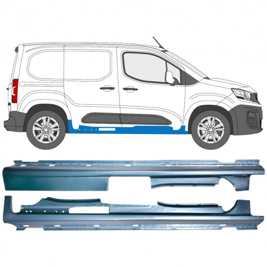Pełny próg do Peugeot Partner 2018-2023 / Lewa / Prawa / Lewa+Prawa / Zestaw 12881