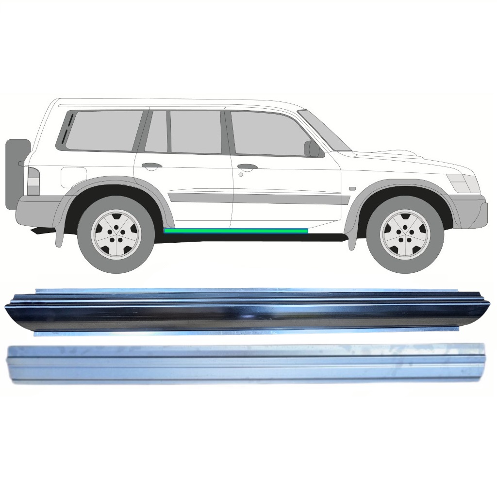 Reperaturka Progu Wewnętrzna + Zewnętrzna Do Nissan Patrol 1997-2009 / Lewa = Prawa (Symetryczny) / Zestaw 10367