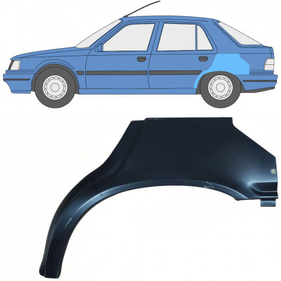 Reperaturka błotnika tylnego do Peugeot 309 1986-1993 / Lewa 10725