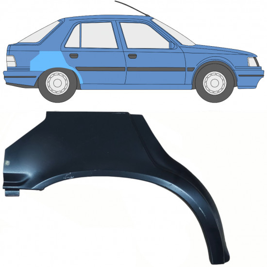 Reperaturka błotnika tylnego do Peugeot 309 1986-1993 / Prawa 10724