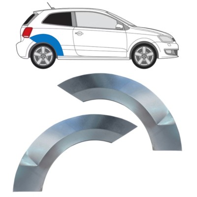Reperaturka błotnika tylnego do Volkswagen Polo 2009-2017 / Lewa+Prawa / Zestaw 16360