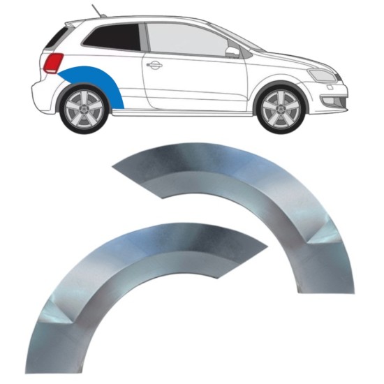 Reperaturka błotnika tylnego do Volkswagen Polo 2009-2017 / Lewa+Prawa / Zestaw 16360