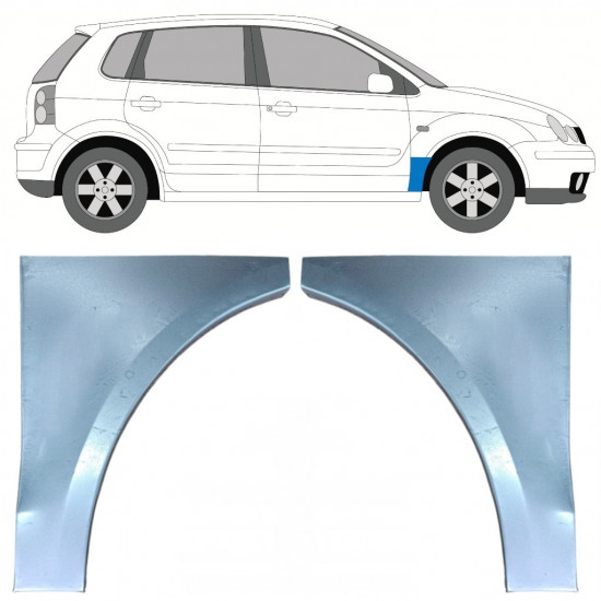 Reperaturka błotnika przedniego do VW Polo 2001-2009 / Lewa+Prawa / Zestaw 9733