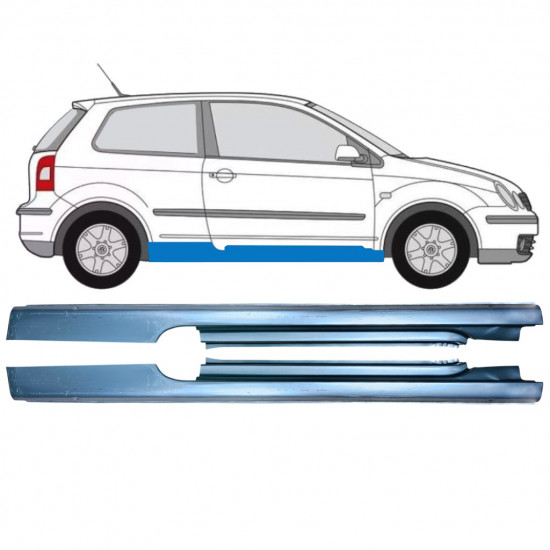 Pełny próg do Volkswagen Polo 2001-2009 / Lewa+Prawa / Zestaw 12858