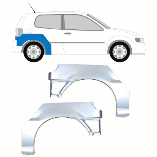 Reperaturka błotnika tylnego do VW Polo 1994-1999 / Lewa+Prawa / Zestaw 10193