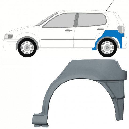 Reperaturka błotnika tylnego część dolna do VW Polo 1994-1999 / Lewa 10195