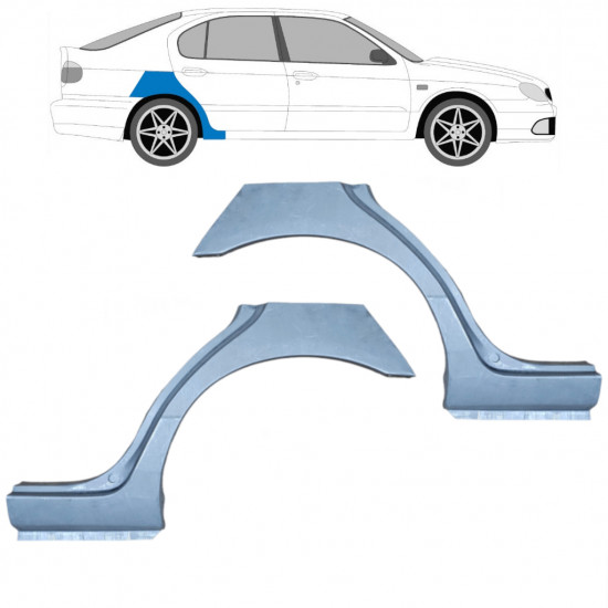 Reperaturka błotnika tylnego do Nissan Primera 1996-2001 / Lewa+Prawa / Zestaw 10632