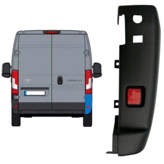 Narożnik zderzaka tylnego 180 stopni do Toyota Proace Max 2024- / Prawa 16038
