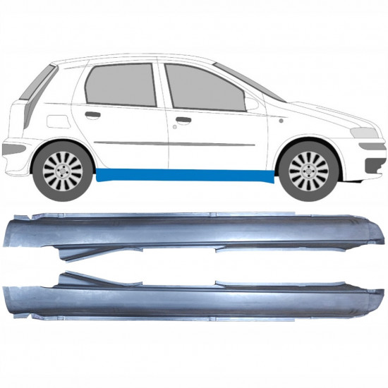 Pełny próg do Fiat Punto 2 1999-2010 / Lewa+Prawa / Zestaw 9472