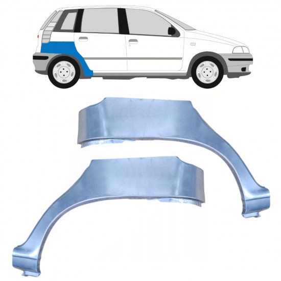 Reperaturka błotnika tylnego do Fiat Punto 1 1993-1999 / Lewa+Prawa / Zestaw 9687