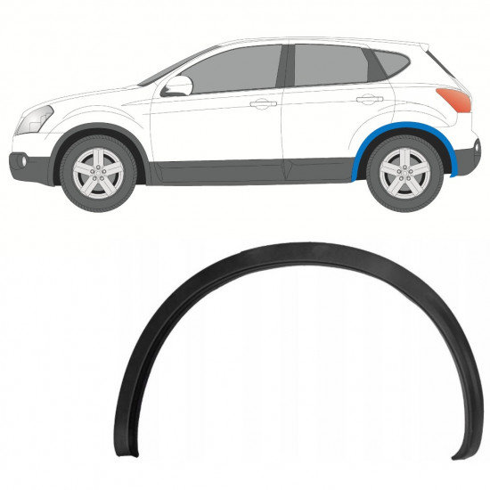 NISSAN QASHQAI 2007-2013 LISTWA NADKOLA TYLNEGO / LEWA STRONA