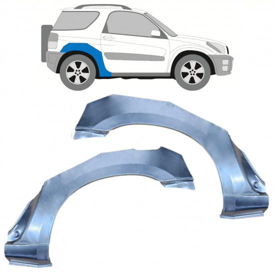 Reperaturka błotnika tylnego do Toyota RAV4 2000-2005 / Lewa+Prawa / Zestaw 10399