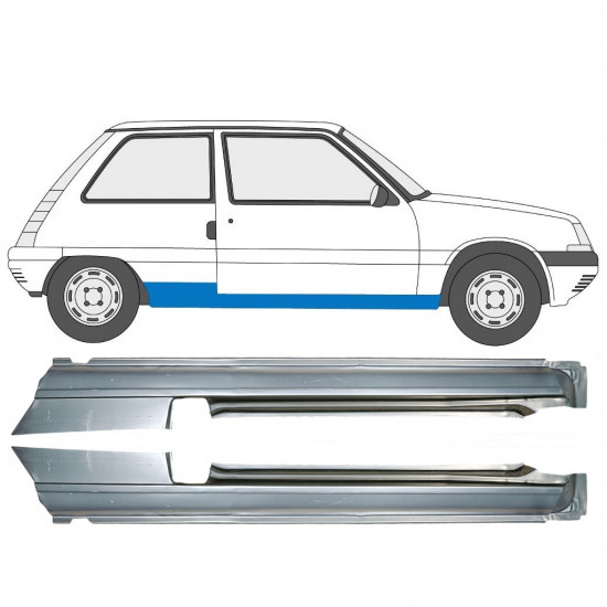 Reperaturka progu do Renault 5 1984-1996 / Lewa+Prawa / Zestaw 9706