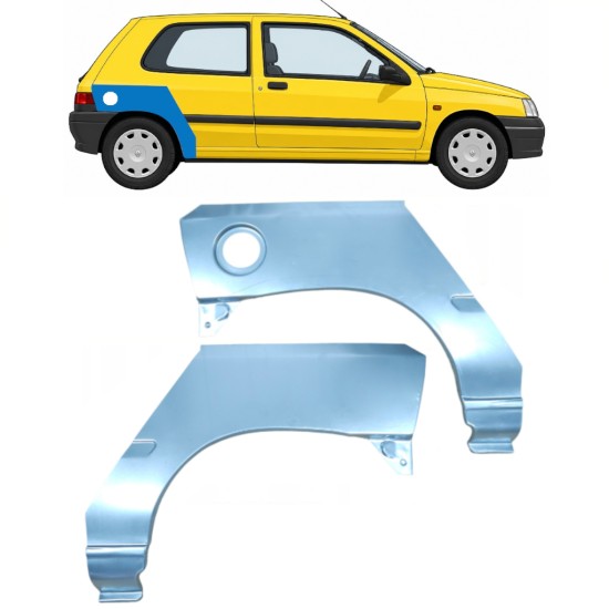 Reperaturka błotnika tylnego do Renault Clio I 1990-1998 / Lewa+Prawa / Zestaw 9848