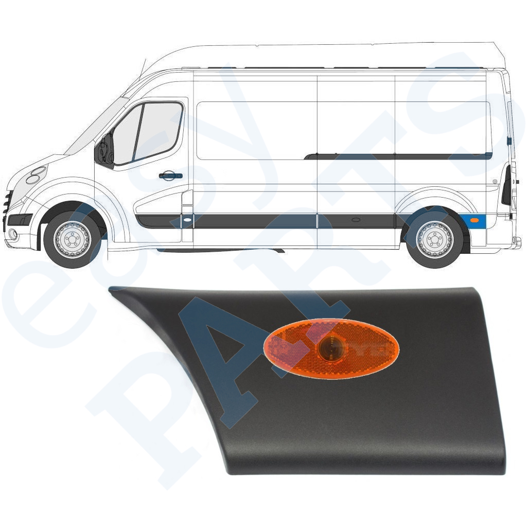 Listwa boczna błotnika tylnego z lampą do Renault Master 2010- / Lewa /  10550