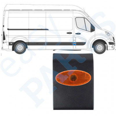 RENAULT MASTER 2010- PRZEDNI SŁUPEK LISTWA BOCZNA LAMPA / PRAWA STRONA = LEWA STRONA