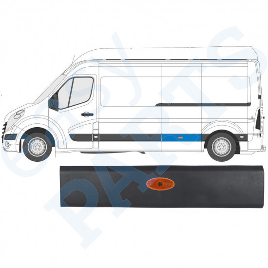 Listwa boczna z lampą do Renault Master 2010- / LWB / Lewa /  10549