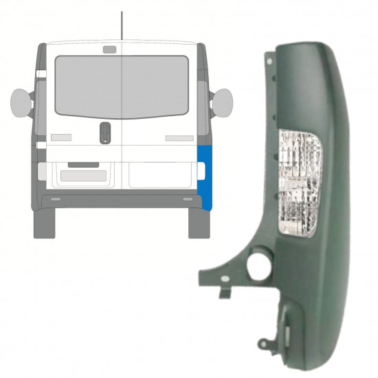 Narożnik zderzaka tylnego z lampą do Renault Trafic 2001-2014 / Prawa /  10067