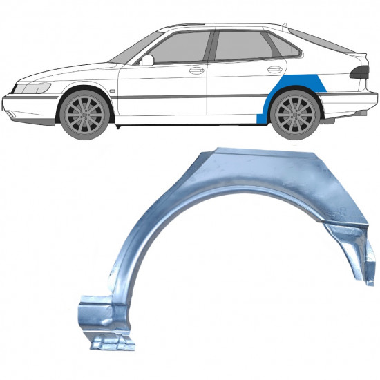 Reperaturka błotnika tylnego do Saab 900 1994-1998 / Lewa 6984