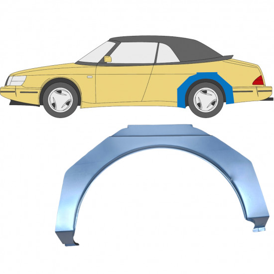 SAAB 900 1978-1995 3 DRZWIOWY REPERATURKA BŁOTNIKA TYLNEGO / LEWA STRONA