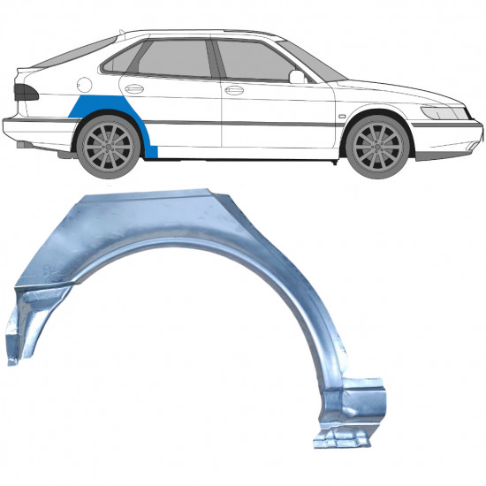 SAAB 900 1994-1998 5 DRZWIOWY REPERATURKA BŁOTNIKA TYLNEGO / PRAWA STRONA