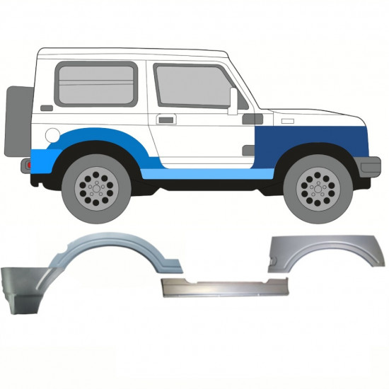 Reperaturka progu + błotnika przedniego + błotnika tylnego do Suzuki Samurai 1988-2004 / Prawa 11181