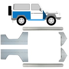 Reperaturka progu + błotnika przedniego + błotnika tylnego do Mercedes G-Class W460 W461 W463 1979-2017 / Lewa+Prawa / Zestaw 9709