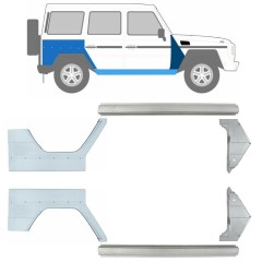 Reperaturka progu + błotnika przedniego + błotnika tylnego do Mercedes G-Class W460 W461 W463 1979-2017 / Lewa+Prawa / Zestaw 9710