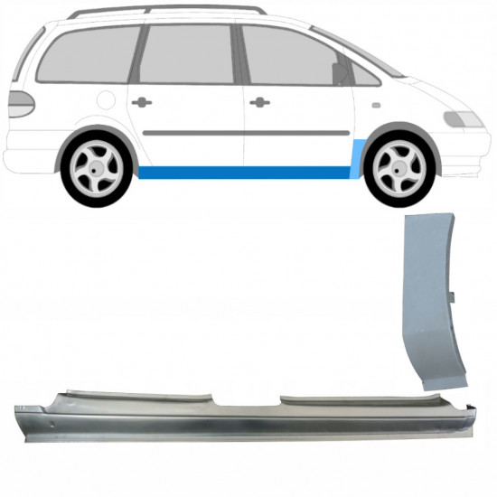 Pełny próg + reperaturka błotnika przedniego do Volkswagen Sharan 1995-2010 / Prawa / Zestaw 10368