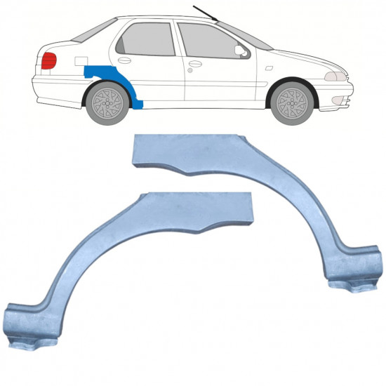 Reperaturka błotnika tylnego do Fiat Siena 1997-2001 / Lewa+Prawa / Zestaw 9939