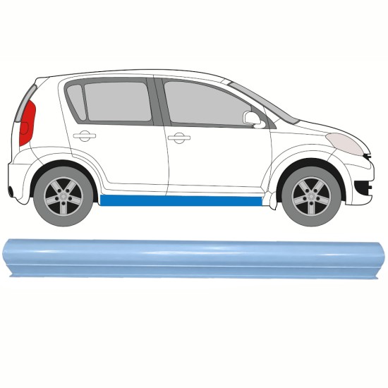 Reperaturka progu część dolna do Daihatsu Sirion 2005-2010 / Lewa = Prawa (symetryczny) 17266