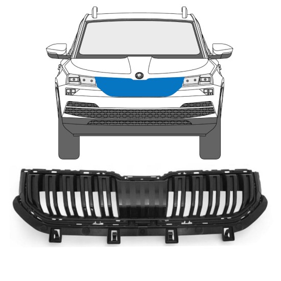 Grill do Skoda Karoq 2017-2022 17228