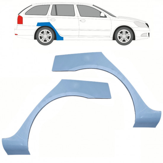 Reperaturka błotnika tylnego do Skoda Octavia 2004-2013 / Lewa+Prawa / Zestaw 10187