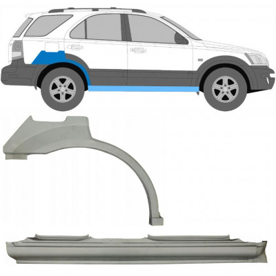 Reperaturka progu + błotnika tylnego do Kia Sorento 2002-2009 / Prawa / Zestaw 11711